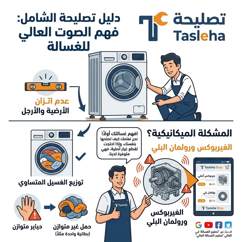 دليل "تصليحة" الشامل: لماذا تصدر غسالتك صوتاً عالياً؟ (شخصي المشكلة بنفسك)