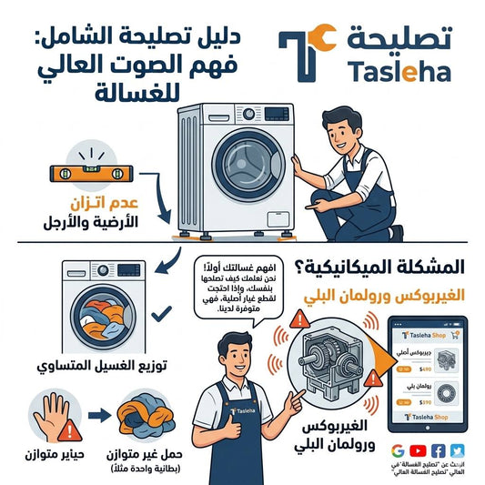 دليل "تصليحة" الشامل: لماذا تصدر غسالتك صوتاً عالياً؟ (شخصي المشكلة بنفسك)